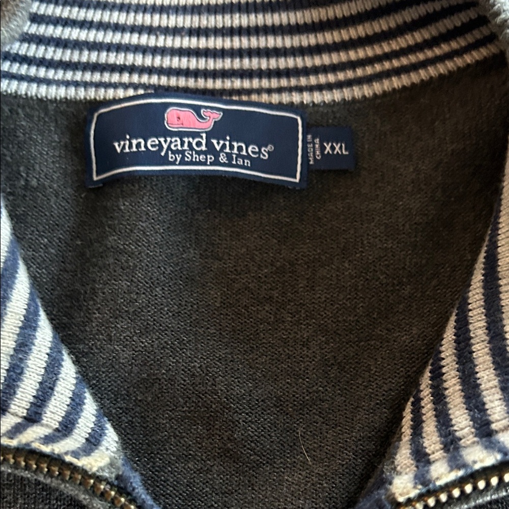 Vineyard Vines Men's Dark Gray Zip-Up Sweater - Picture 2 of 5